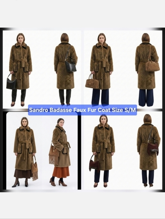 Sandro Jackets & Blazers - Sandro Badasse Faux Fur Coat Size S/M